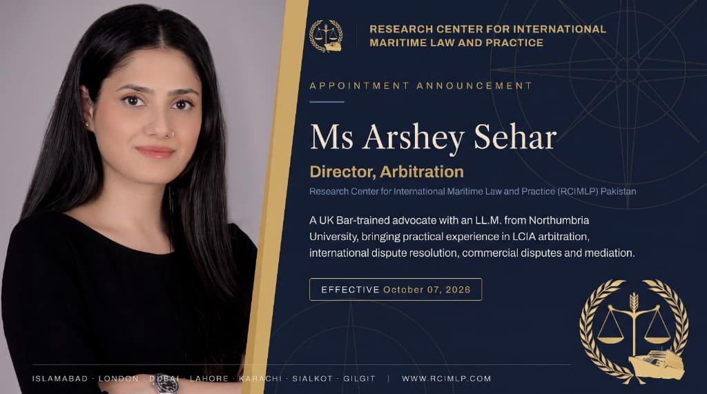 Ms Arshey Sehar - Director, Arbitration RCIMLP